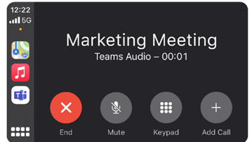 Teams meeting now available on Apple CarPlay