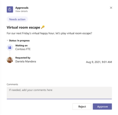 Respond to group approval requests within Teams Approval app in Microsoft Teams