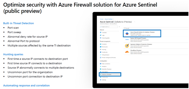 Optimize security with Azure Firewall solution for Azure Sentinel